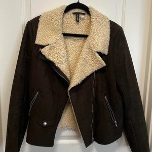 Divided Brand Brown Coat with Cream Interior Size 14 US